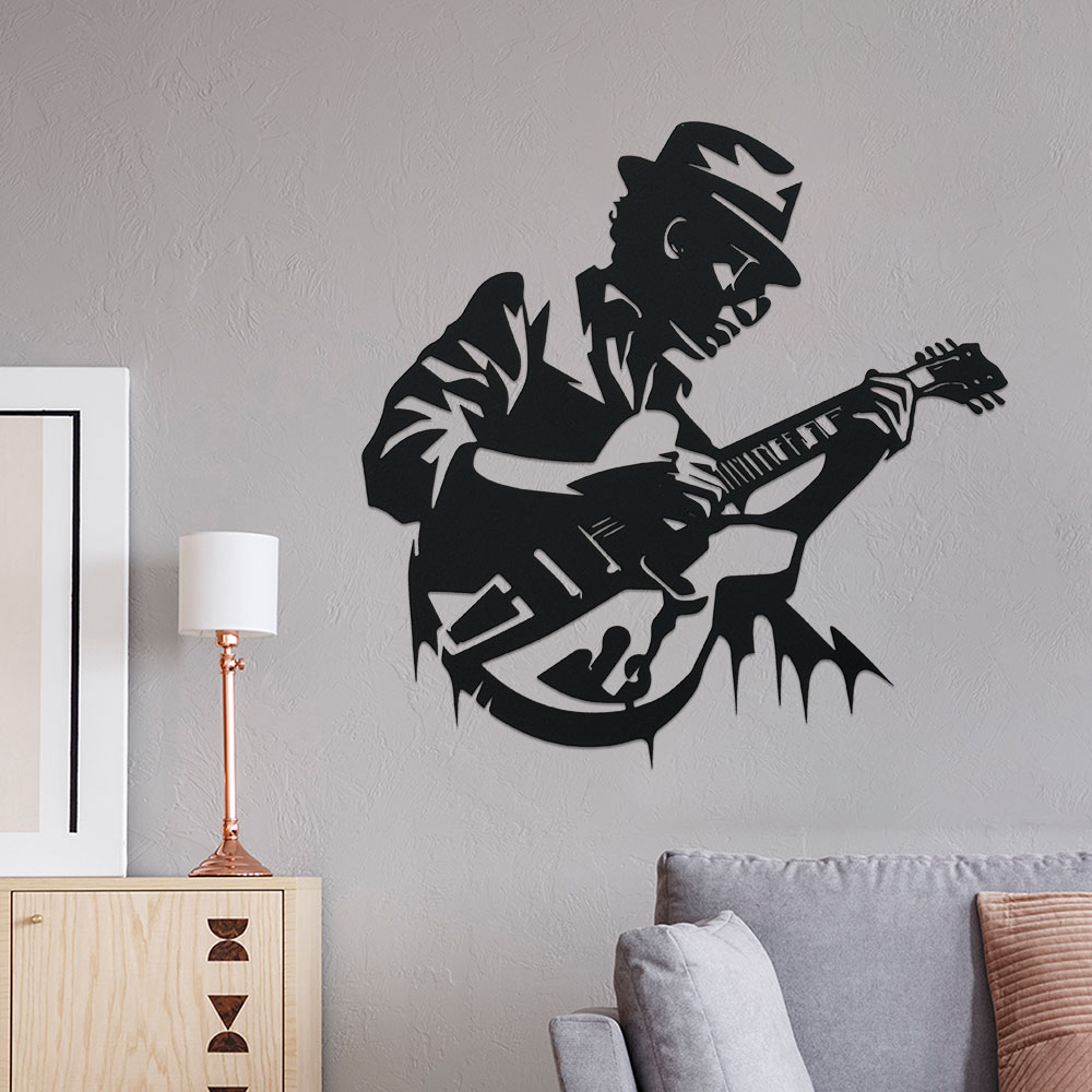 Home Decor Enthusiast - Gitarist Metal Duvar Sanatı, Ev veya