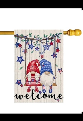 Home Decor Usa - Hoş Geldiniz Ağacı Vatansever Cüceler Salıncakta,