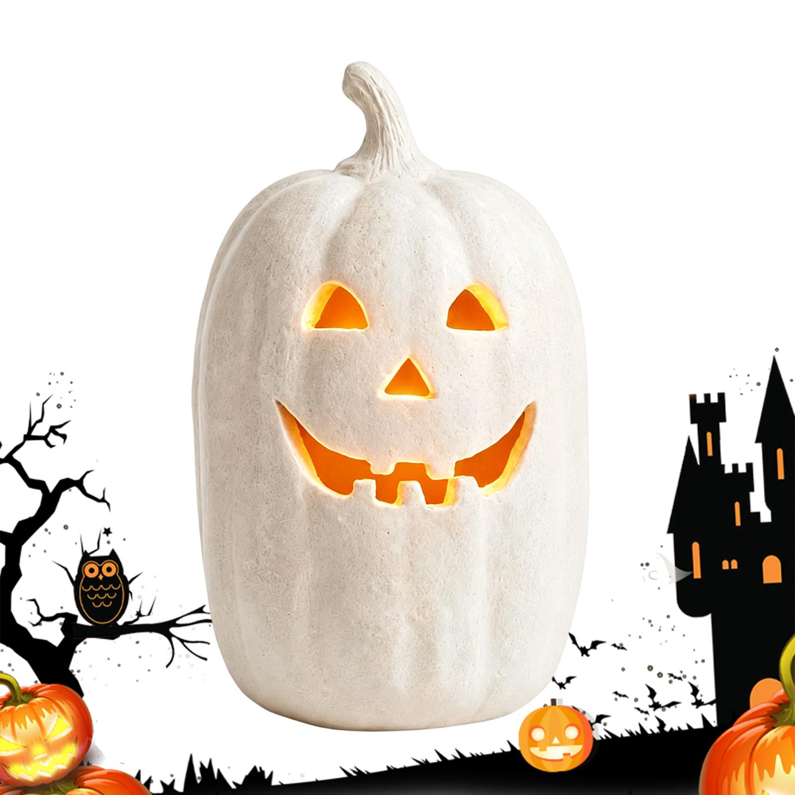 Home Decor Halloween - Ürkütücü Balkabağı Fenerleri El Yapımı Reçine