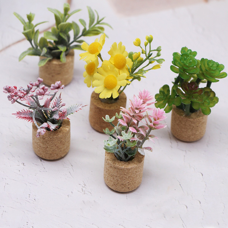 Home Decor Flowers - 1:12 Dollhouse Simülasyon Çiçek Bitki Saksı