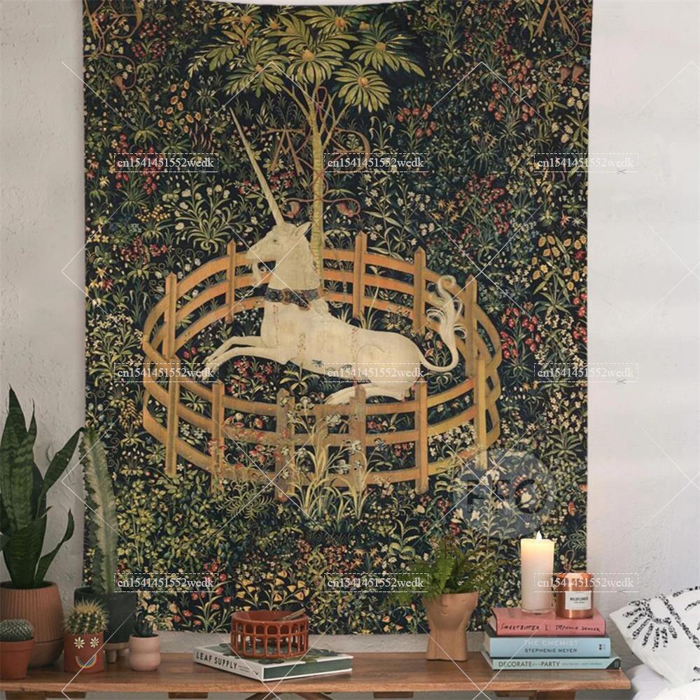 Home Decor Yoga - Esaret içinde Unicorn duvar halısı kapak