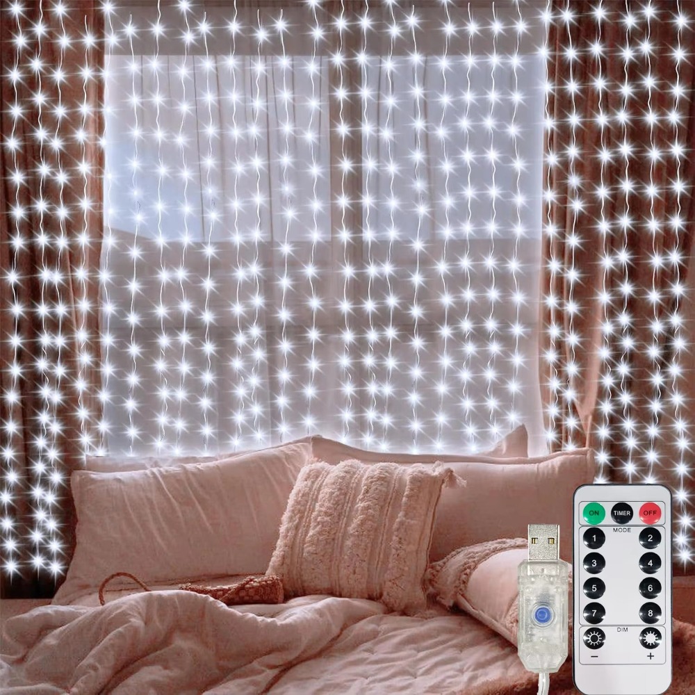 Fairy Lights Bedroom - LED Perde Dize Işıklar Çelenk USB