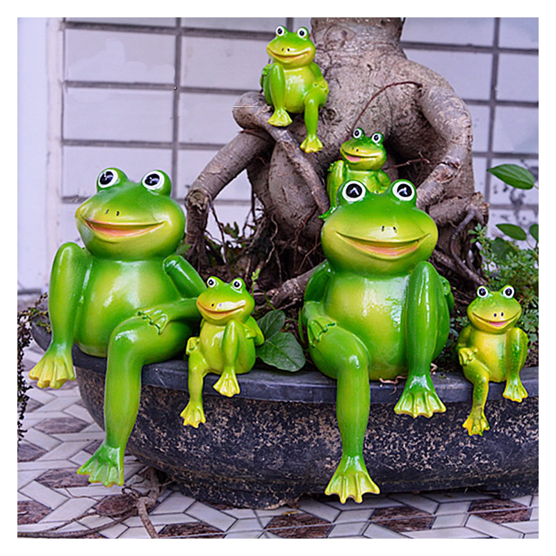 Home Decor Store - 2 adet/takım sevimli reçine oturan kurbağalar