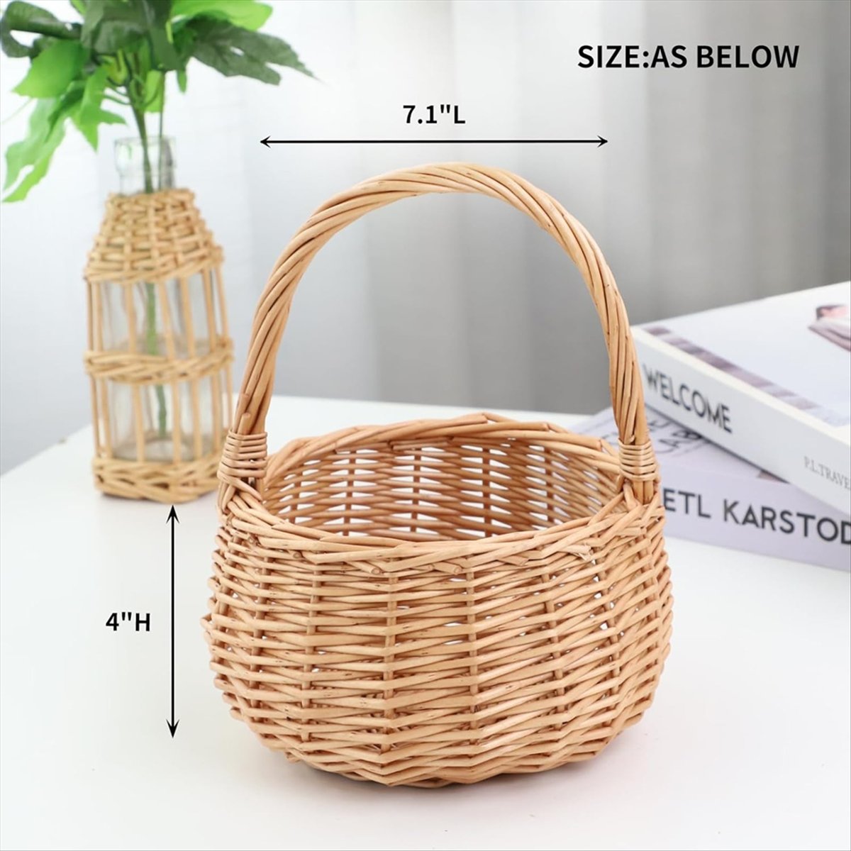 Saplı Hasır Piknik Sepeti, Düğ - Home Decor Flowers incelemesi ve fiyatı