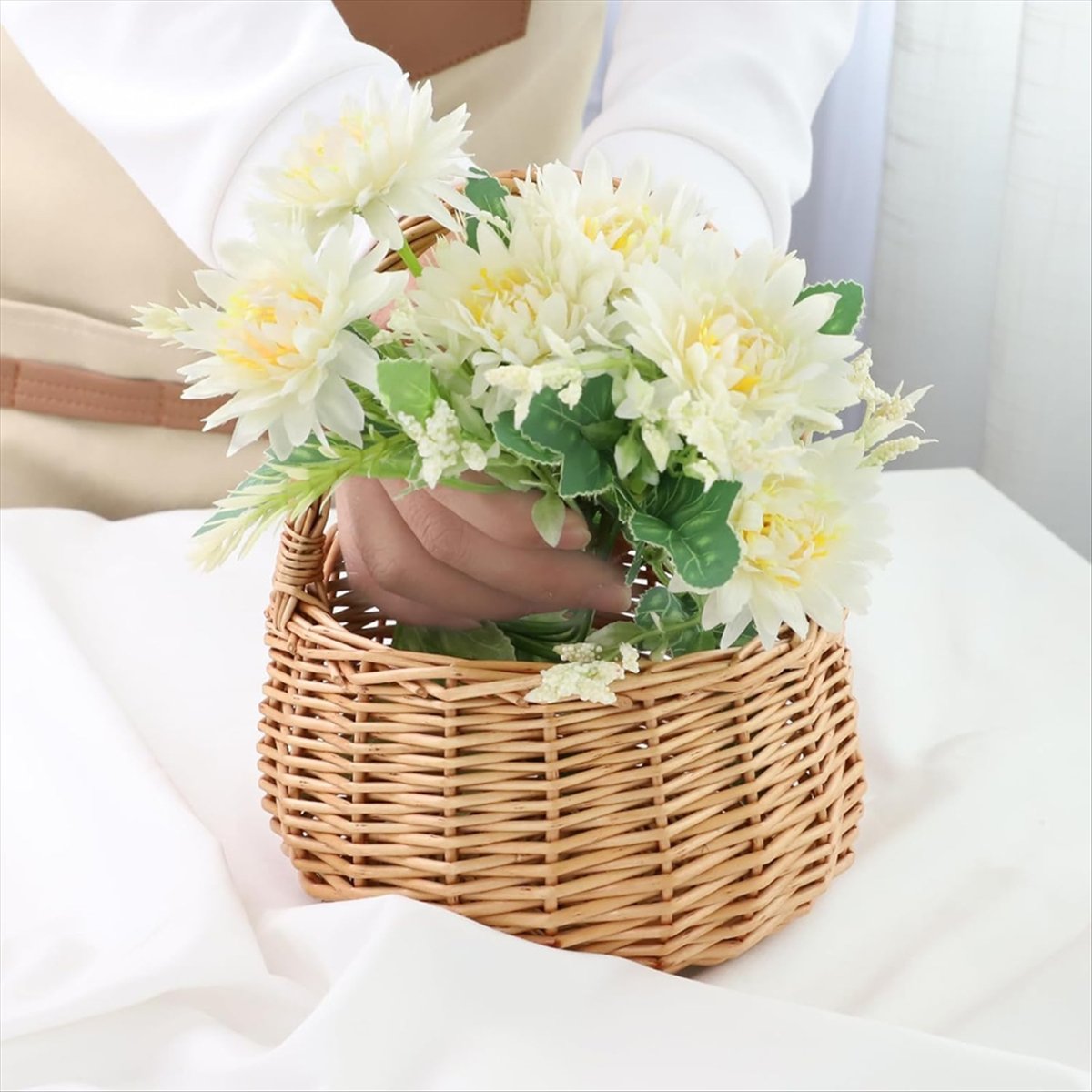 Saplı Hasır Piknik Sepeti, Düğ - Home Decor Flowers incelemesi ve fiyatı