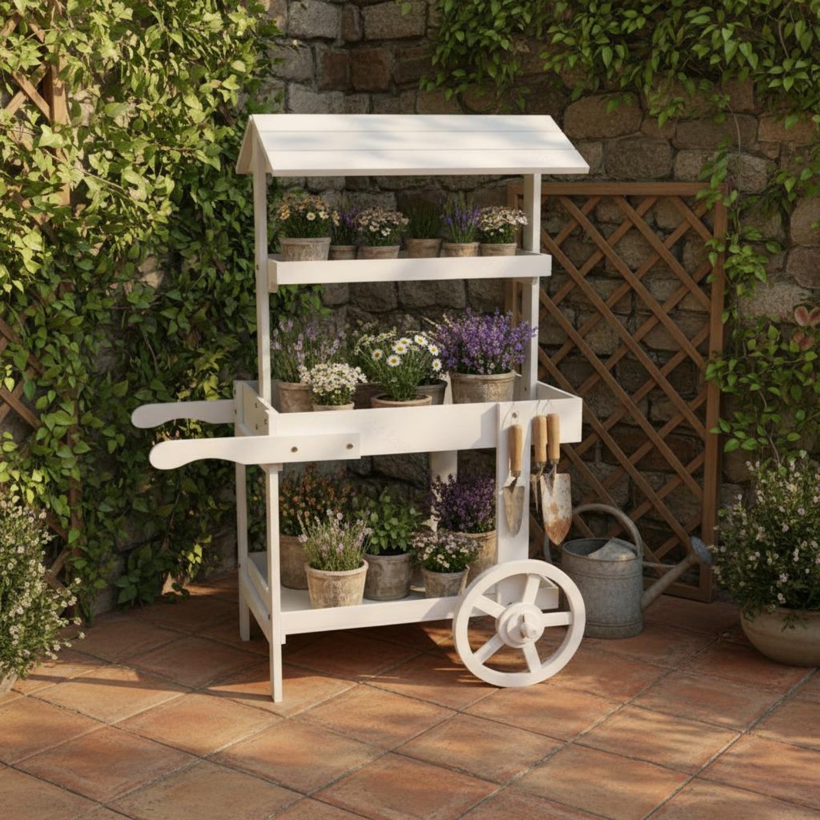 Ahşap Çiçek Arabası Dekoratif  - Home Decor Flowers incelemesi ve fiyatı
