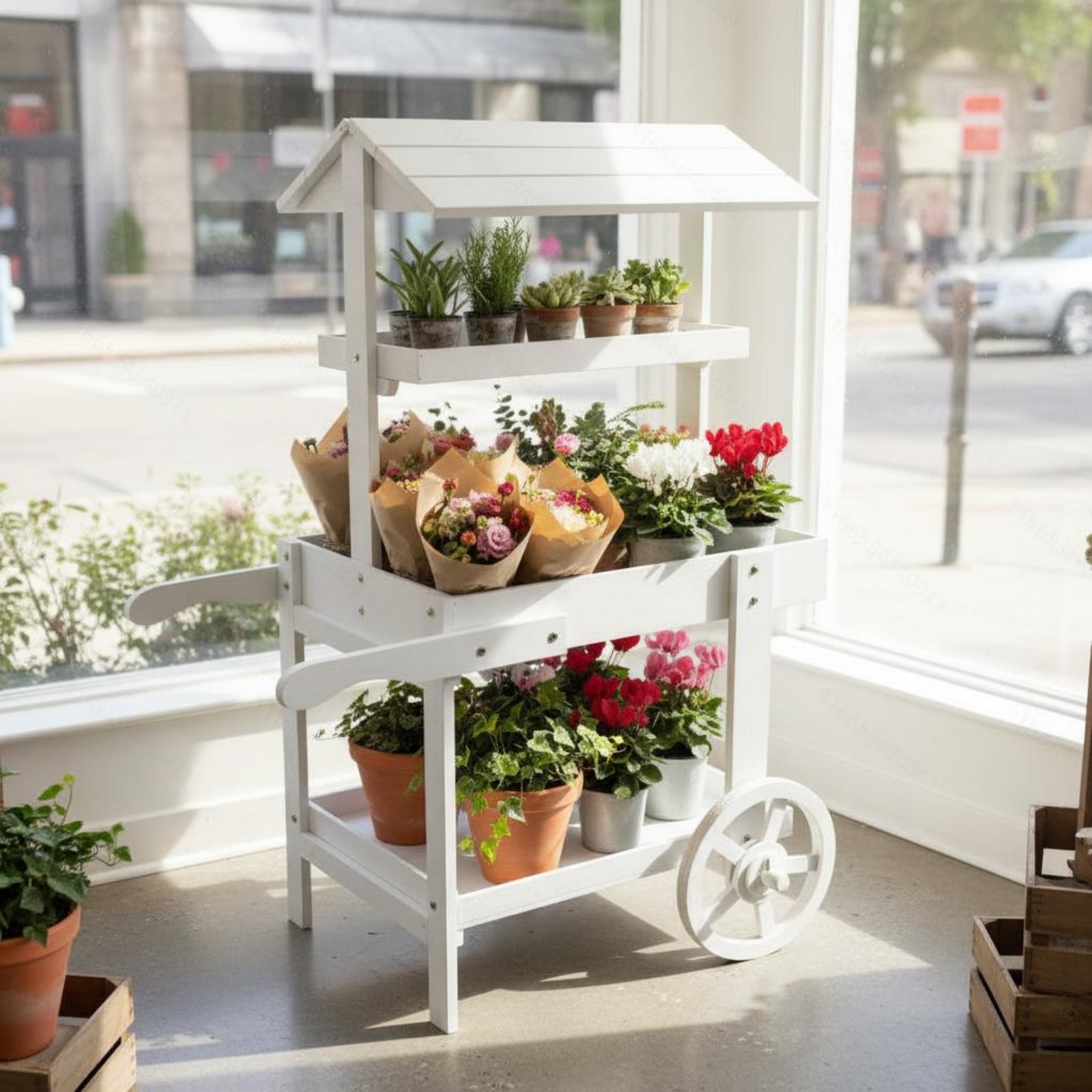 Ahşap Çiçek Arabası Dekoratif  - Home Decor Flowers incelemesi ve fiyatı