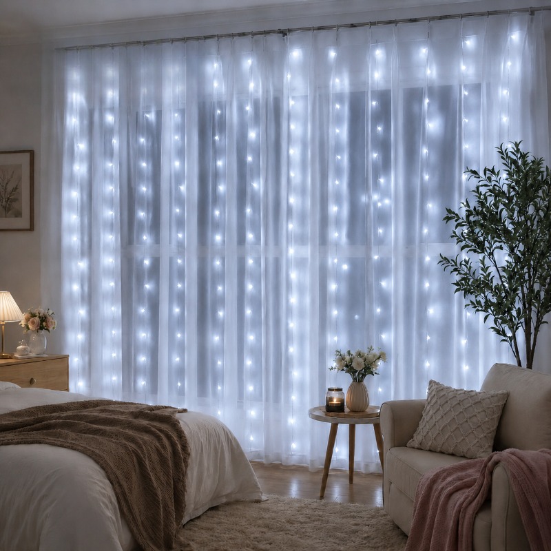 3/4/6m Perde LED Işık Zinciri  - Fairy Lights Bedroom incelemesi ve fiyatı