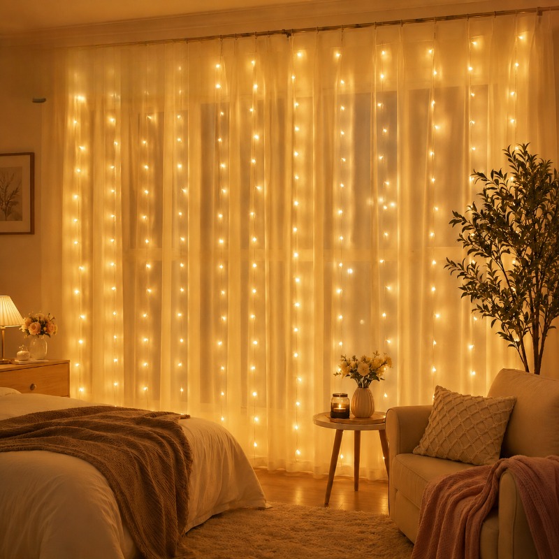 3/4/6m Perde LED Işık Zinciri  - Fairy Lights Bedroom incelemesi ve fiyatı