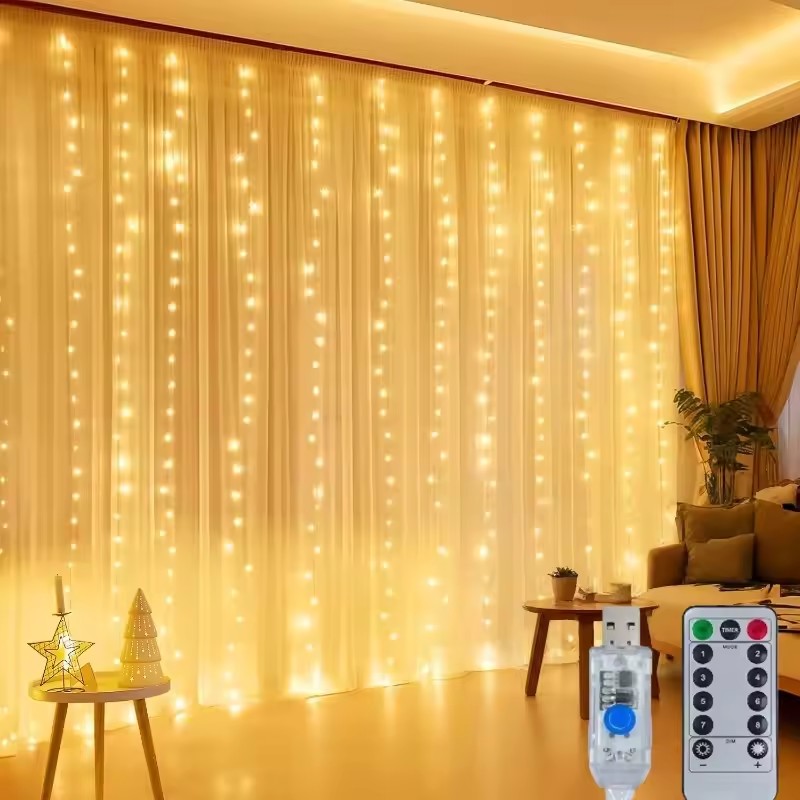 3/4/6m Perde LED Işık Zinciri  - Fairy Lights Bedroom incelemesi ve fiyatı