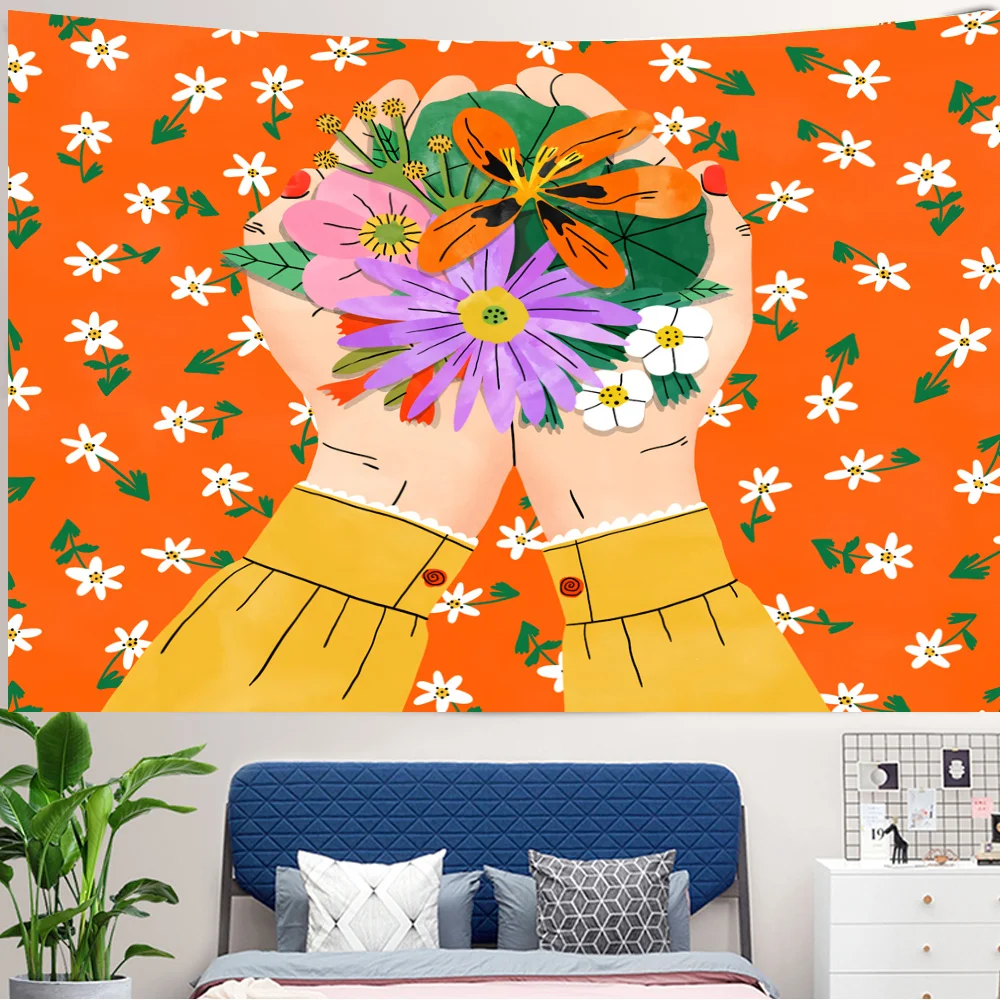 Tropikal yeşil bitki kız duvar - Home Decor Yoga incelemesi ve fiyatı