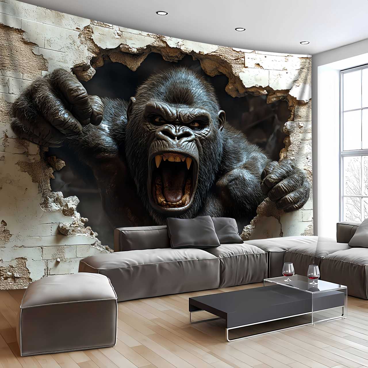 1 adet 3D Dinamik Goril Duvar  - Home Decor Under 100 incelemesi ve fiyatı